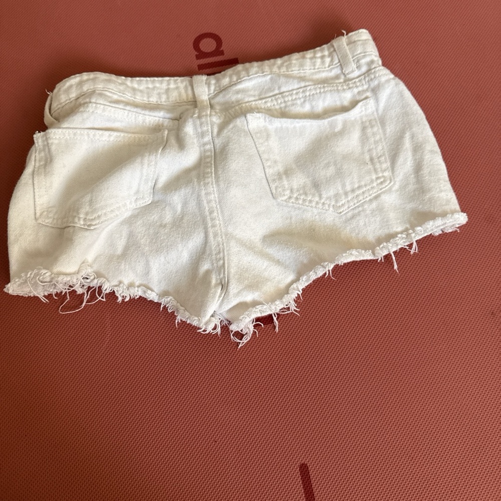 Urban Outfitters White Frayed Jean Shorts